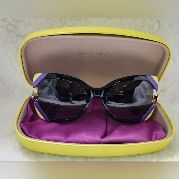 Emilio Pucci Accessories - Emilio Pucci Black and Purple Sunglasses